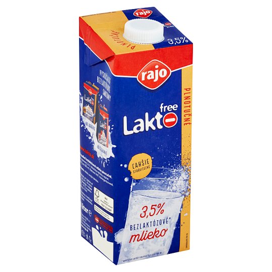 Bezlaktózové mlieko 3,5% 1l, Rajo. / 1ks